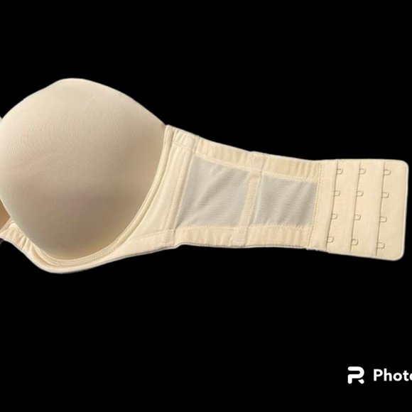 Strapless Underwire Beige Padded Bra - size 38H - Picture 5 of 13